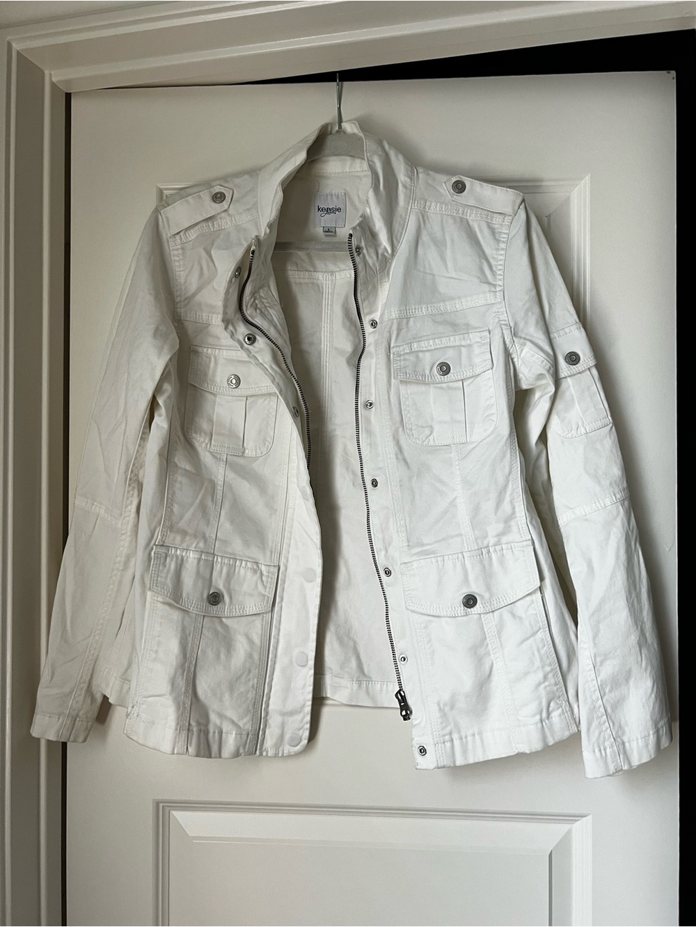 Kensie Women's White Utility Jacket